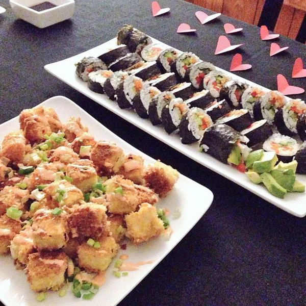 Kimbab, Panko Tofu & Sweet Potato with Spicy Mayo