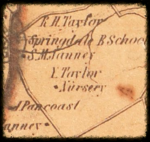 Yardley Taylor's 1853 map of Loudoun including the Quaker community around Goose Creek Meeting.