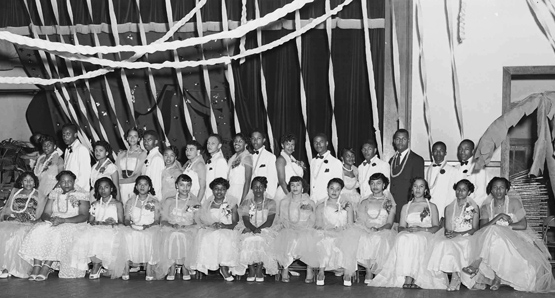 Ten years later: The graduation class of Douglass High School, Leesburg, VA, circa 1950.
