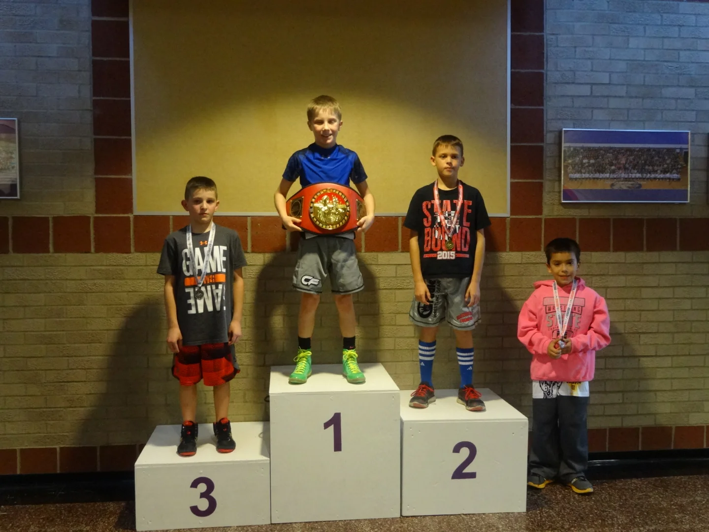 65 lb Braden Hahlen 1st Place; Owen Nelson 3rd Place