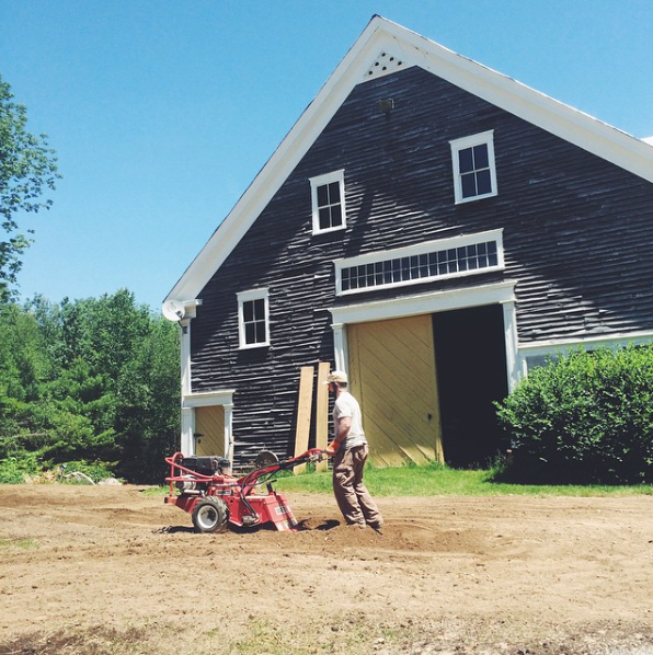 Rich working in front of the barn.