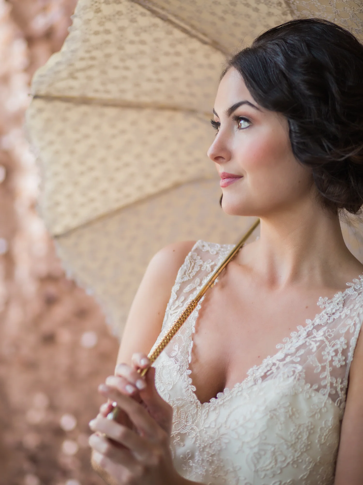 Vintage Bridal Umbrella Collection from Bella Umbrella | Alante Photography | Umbrellas To Rent For Your Wedding