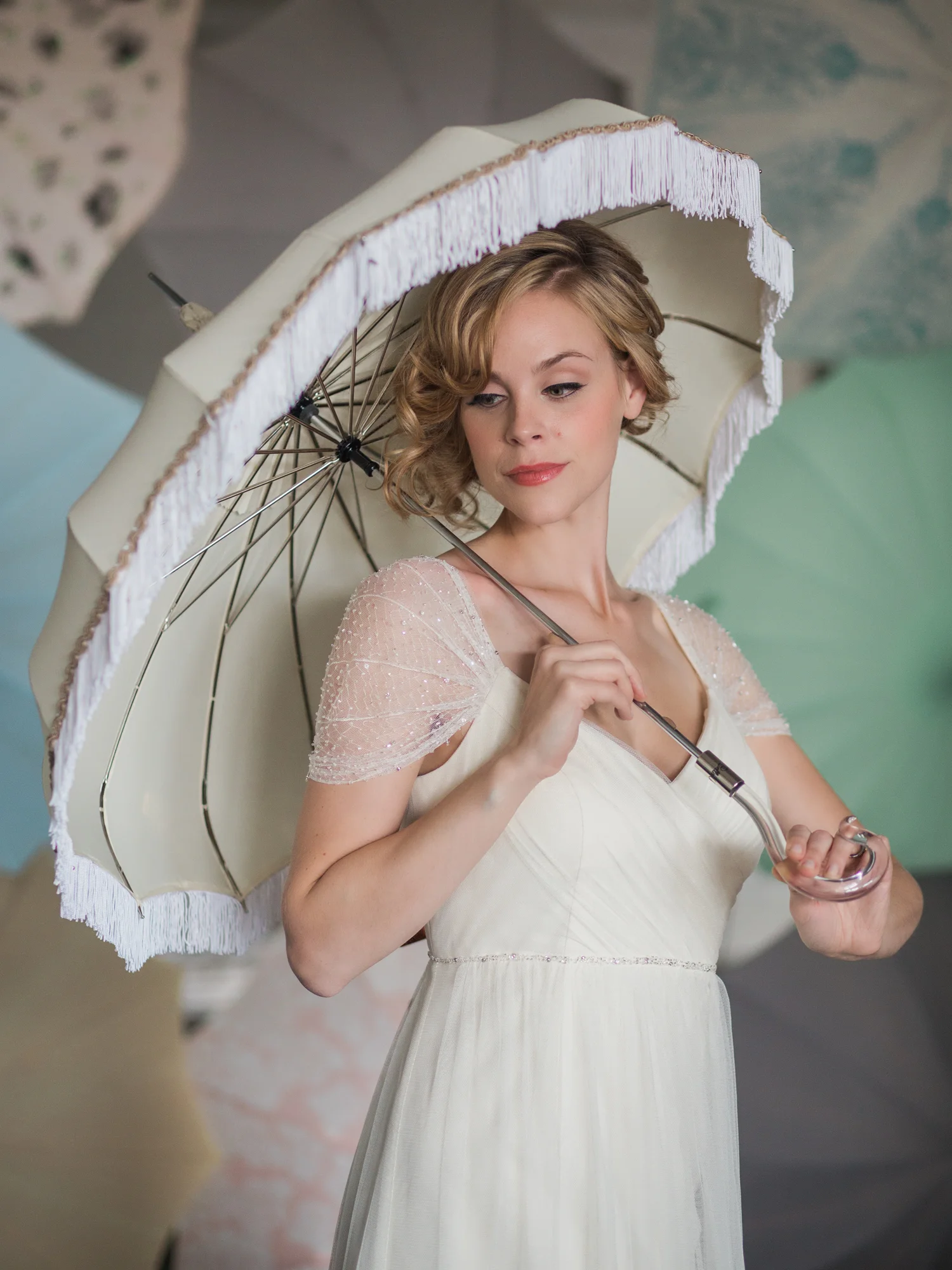 Vintage Bridal Umbrella Collection from Bella Umbrella | Alante Photography | Umbrellas To Rent For Your Wedding