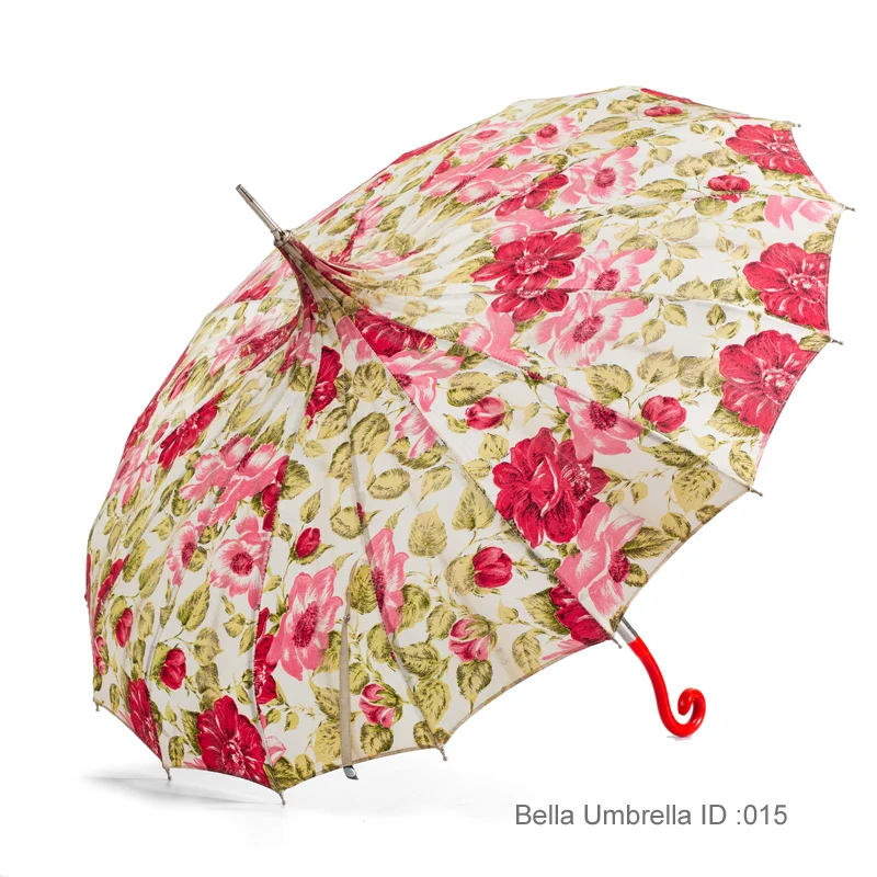 Umbrella ID 015 | Old Fashioned Rose Pagoda Umbrella | Bella Umbrella | Vintage Umbrella Rentals