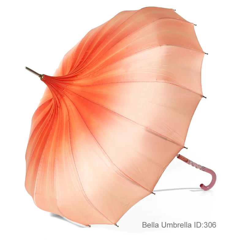 Umbrella ID 306 | Orange Peach Ombre Pagoda Umbrella | Bella Umbrella | Vintage Umbrella Rentals