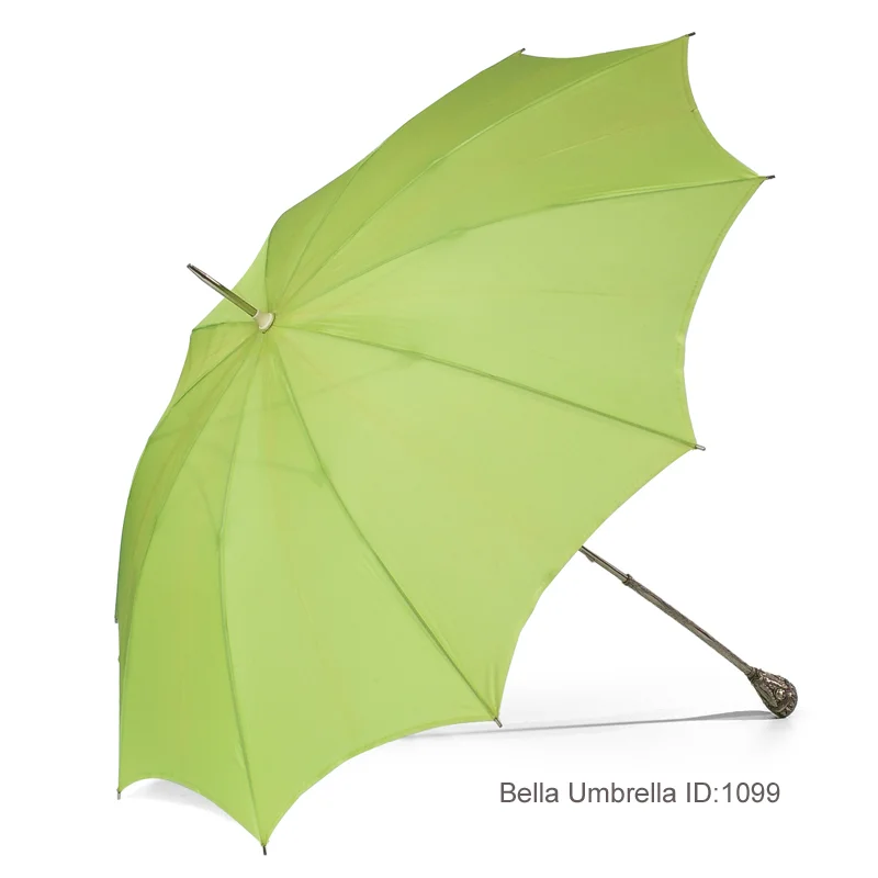 Umbrella ID 1099 | Lime Green Solid Jeweled Umbrella | Bella Umbrella | Vintage Umbrella Rentals