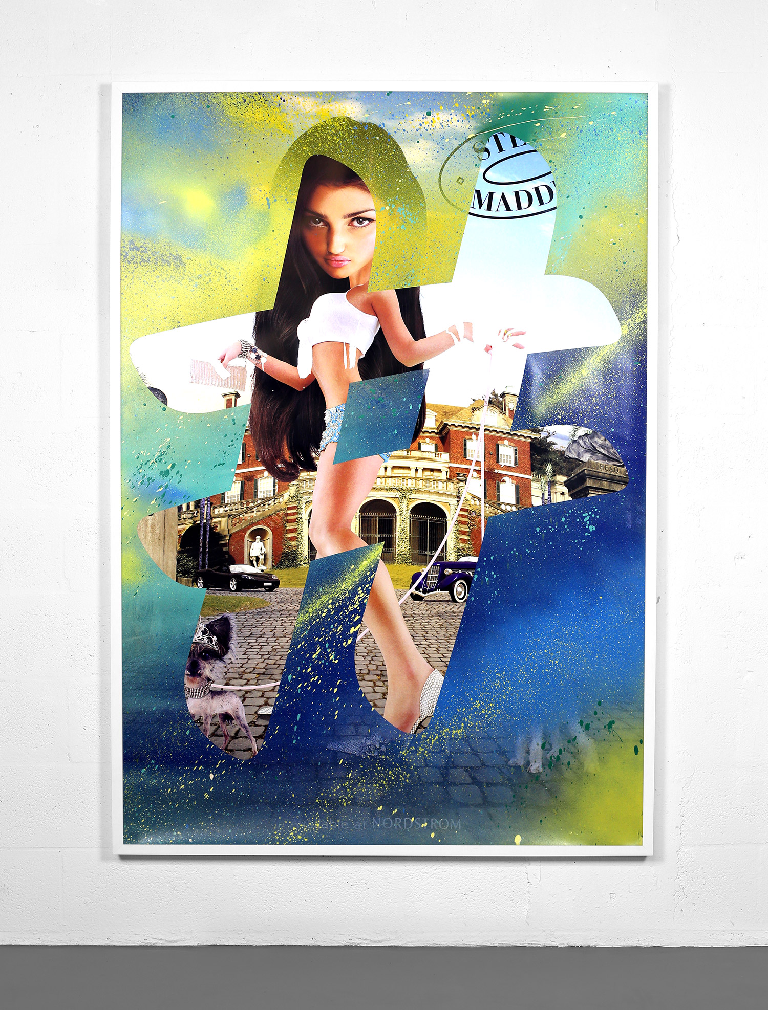 # , 2016, Acrylic on Steve Madden Billboard 69” x 48”