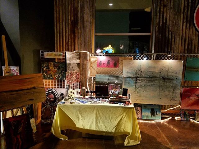 My booth from #rawdallas 2017. Thank you @rawartistsdallas for having me. #dallasartist #artist #artlife #bowtie #art #event #fineart #paint #painting #implied #color #colors #expression #dallas #dallasart #gasmonkeylive