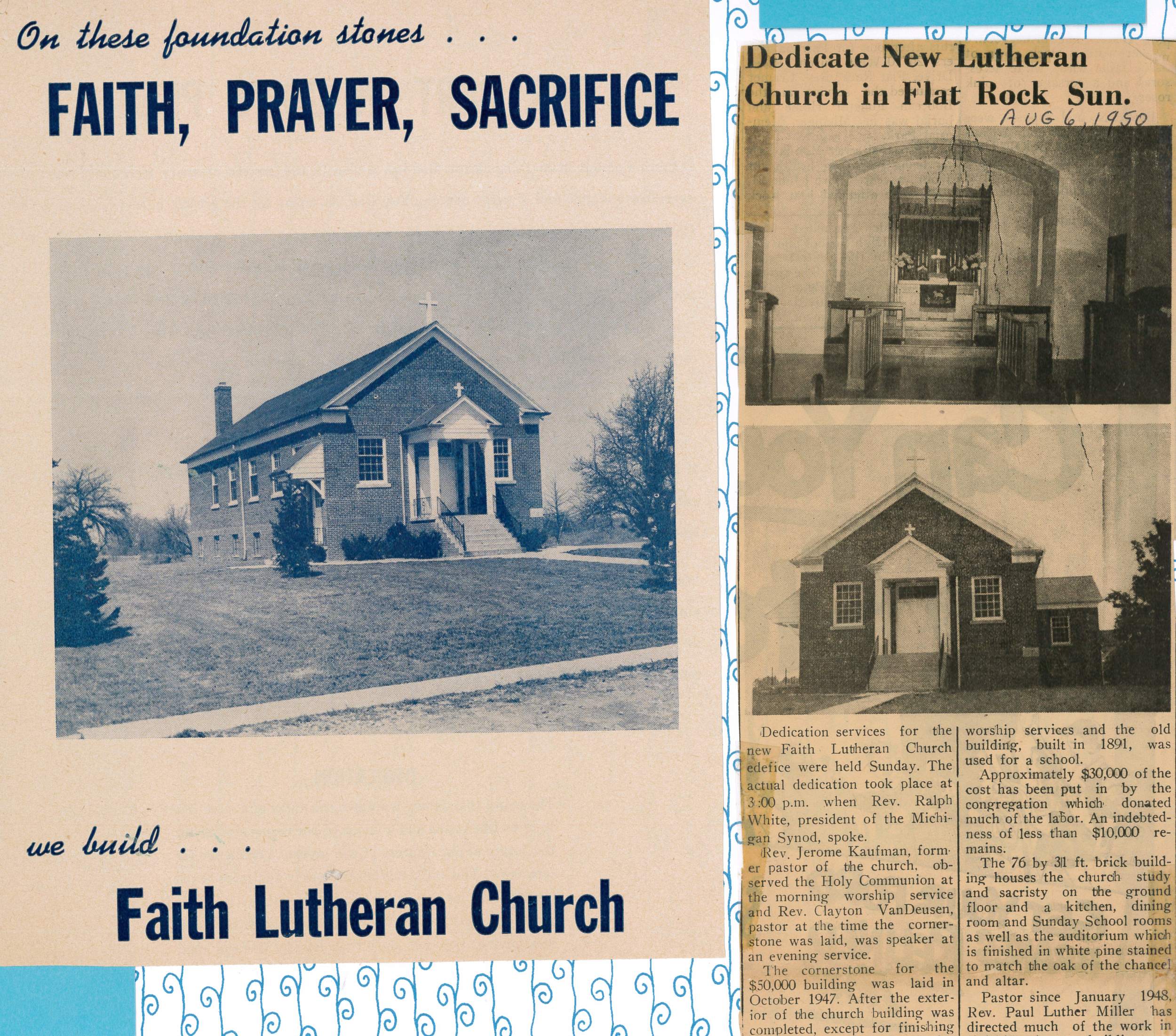  1950 Church building dedication 