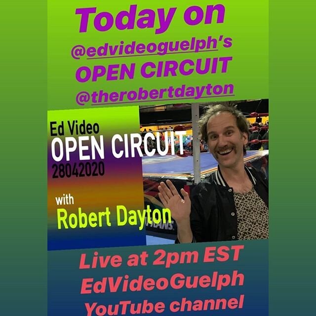 I'll be interviewed on Ed Video Open Circuit Tuesday April 28th 2 PM Eastern Standard Time on the EdVideoGuelph Youtube channel! Come by!