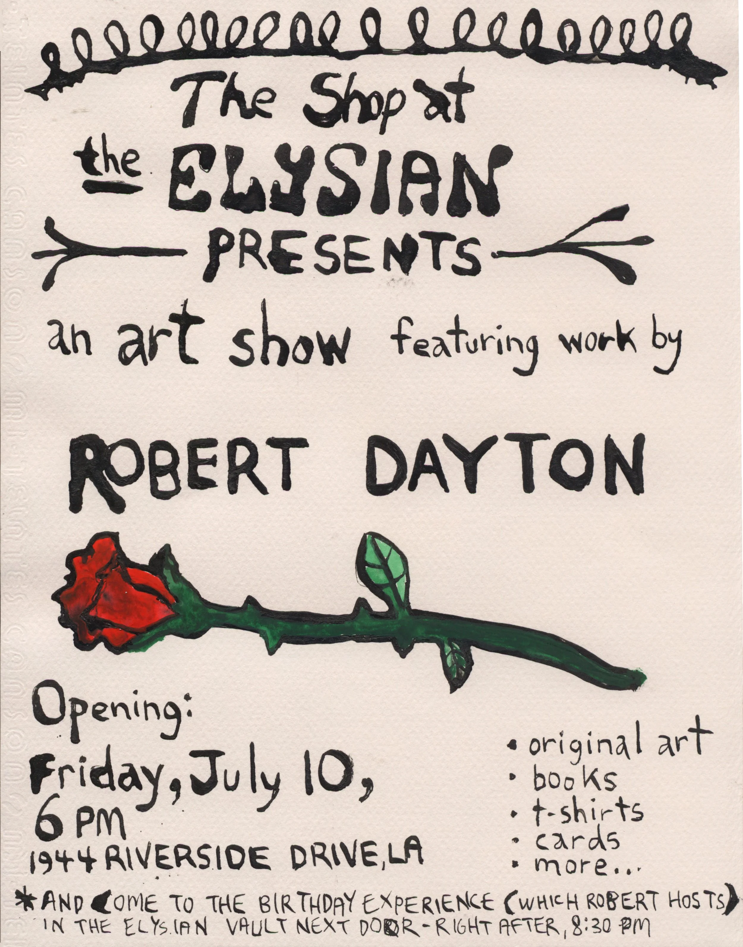 The Elysian solo show announcement: 