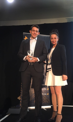 Chris, from Enactus Sussex who is their CRE collecting the teams award!