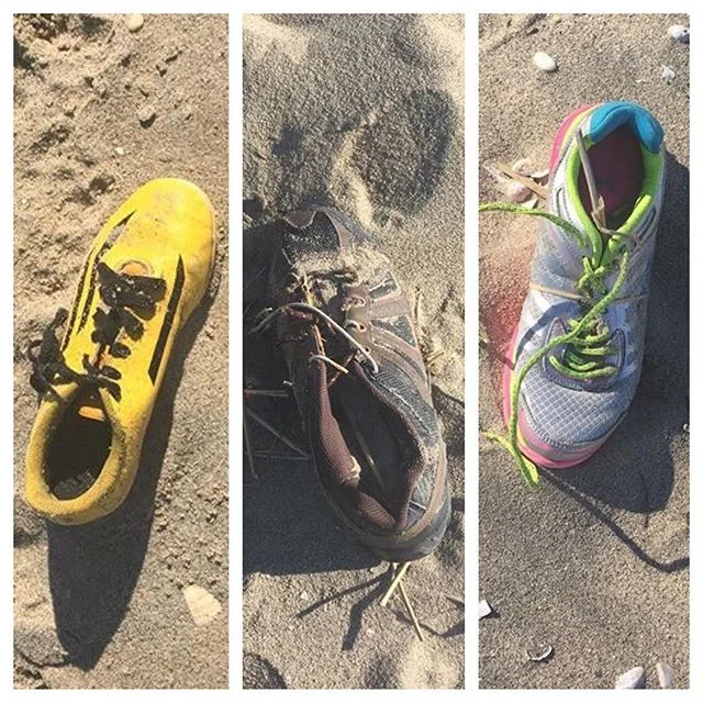Anyone missing a shoe? Find your Perfect Crap Match (TM) at Popomora Point Beach. #getthiscrapoffmybeach #SustainableFootwear #stinkyfeet #reducereuserecycle