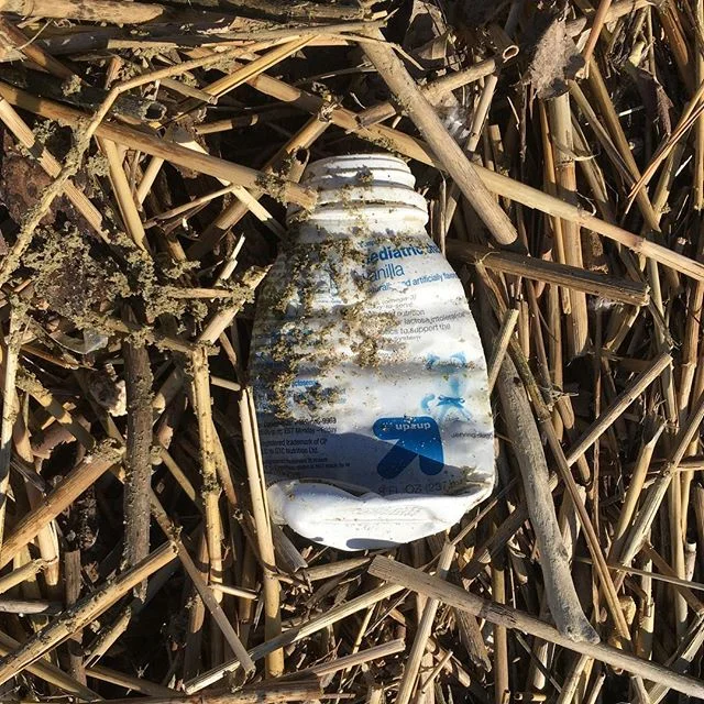 Free Protein Shake debris at my beach courtesy of @target @upandup. Tell your proteinaceous customers to #reducereuserecycle or make your crappy tiny containers #biodegradeable. #getthiscrapoffmybeach #beachcrap #beachgarbage #pollution #partofabalan