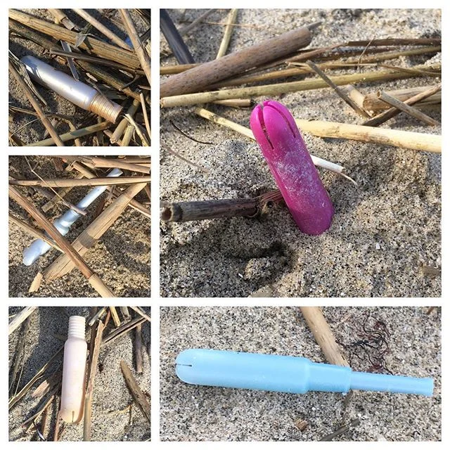 My Day at the Tampon...I mean Beach. Hey @ubykotex @tampax @playtexsport do these applicators look familiar? It sucked when I found them on the beach. Tell your customers to #reducereuserecycle or make all of your applicators #biodegradable or #nonex