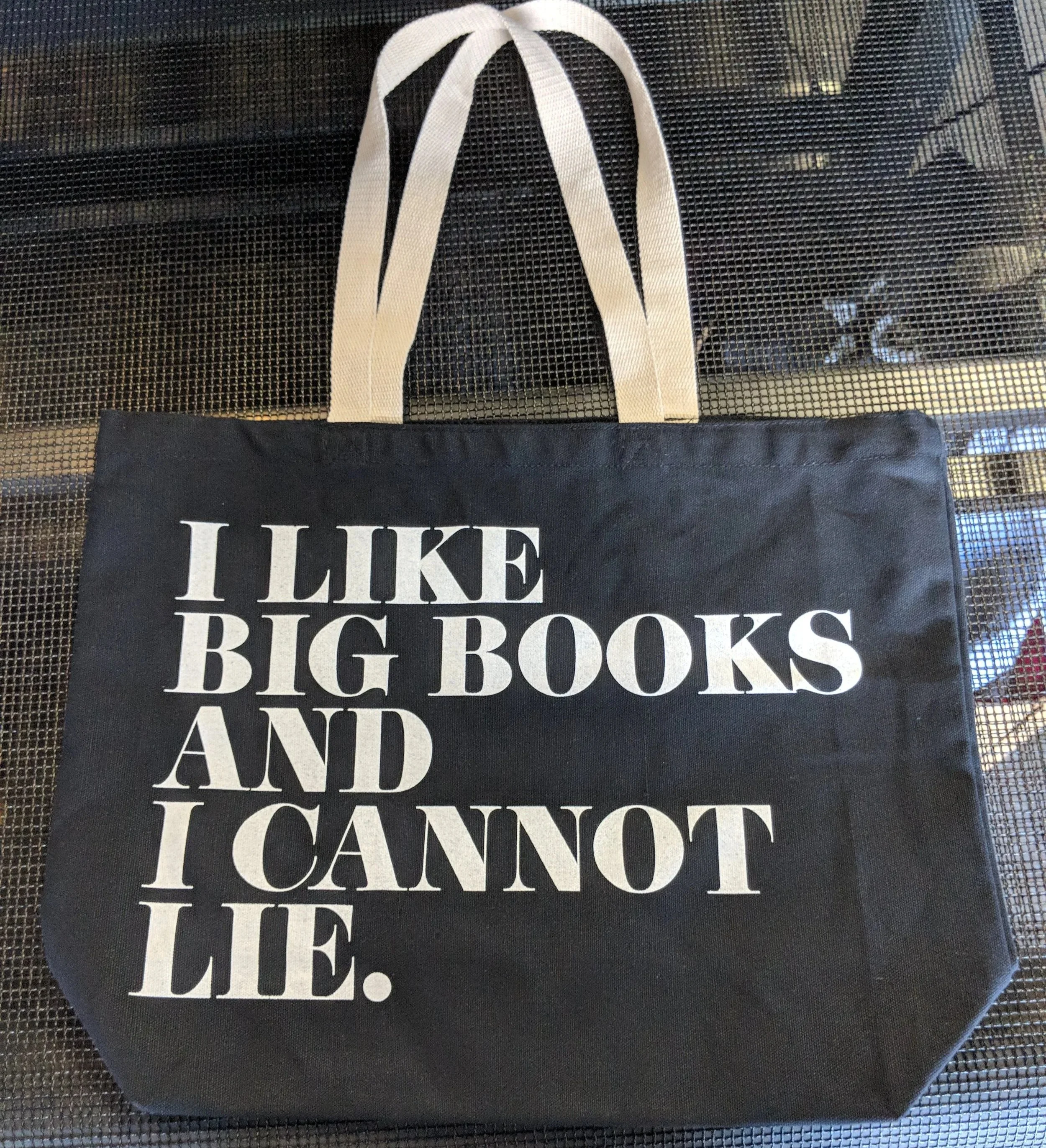 Custom screen printed canvas tote bag manufactured for brand promotional merchandise.