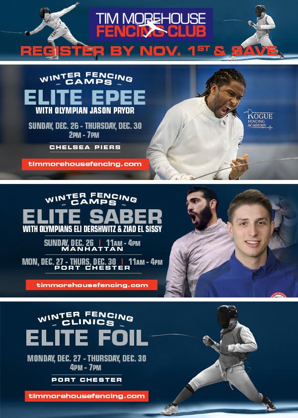 Winter Break Fencing Camps with Olympians in Foil, Epee and Saber in Westchester, Manhattan and