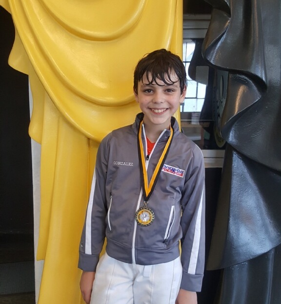 Pictured: Emilio Gonzalez won a Gold Medal in Y-10 Men’s Saber