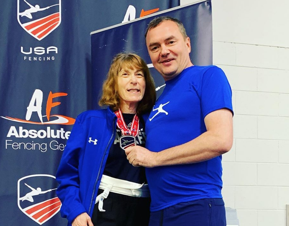 Madelon Rosenfeld (TMFC’s first Veteran Team Member) with Coach Slava
