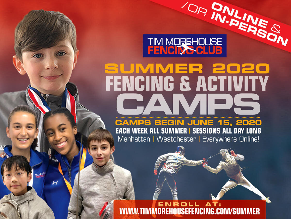 Summer Fencing Camps at Tim Morehouse Fencing Club Are On! (With a New Online and In-Person Flexible Structure!)
