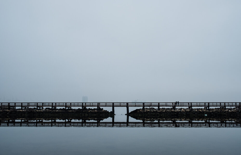 Hackensack River Walkway In Fog