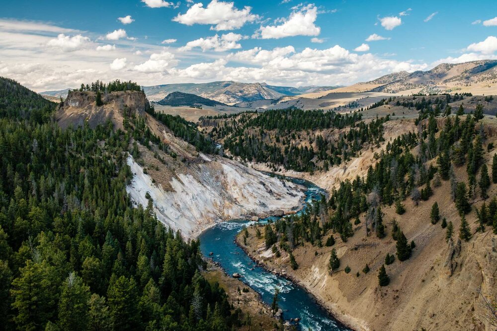 Calcite Springs And Yellowstone River