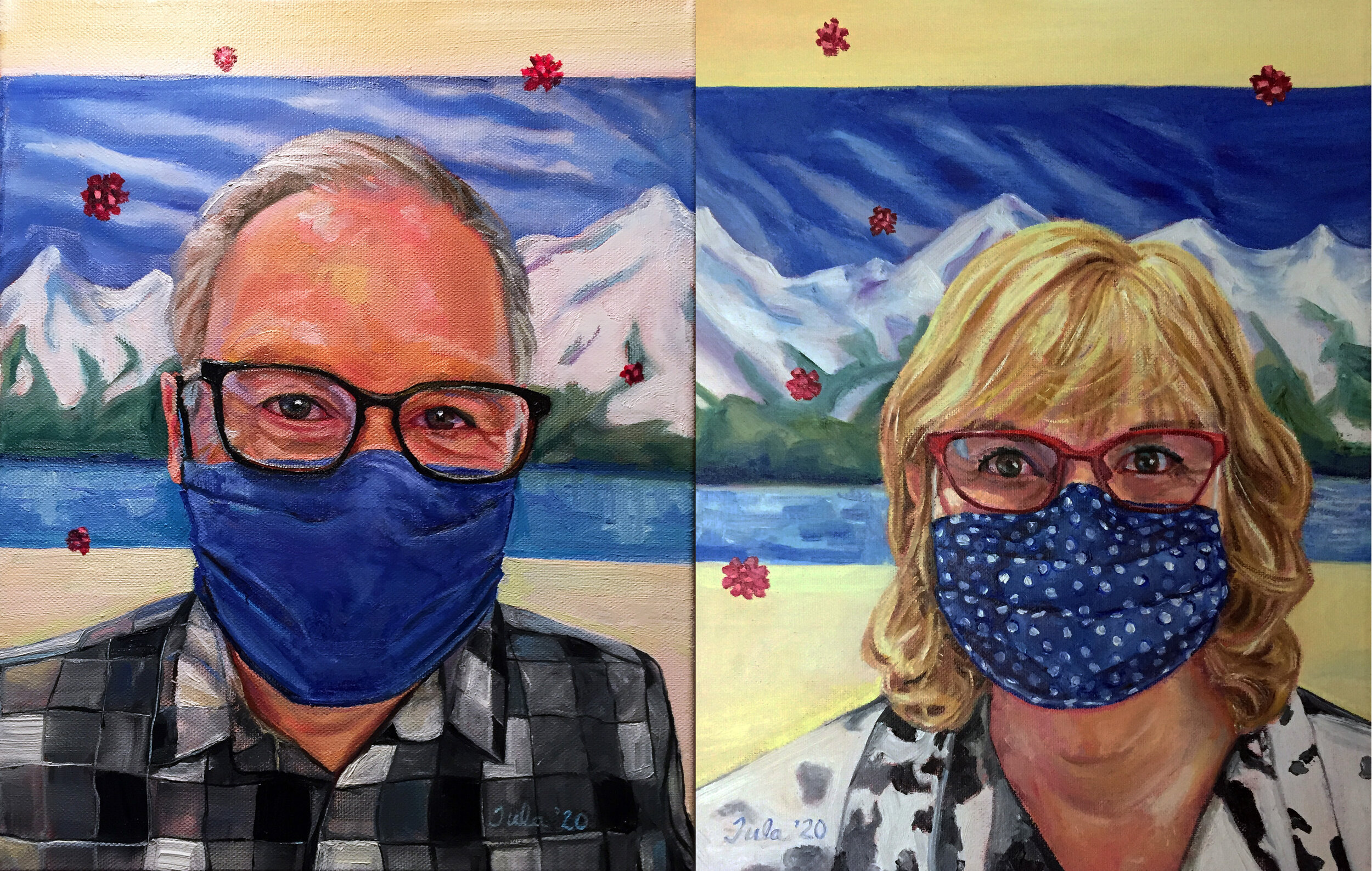 Global Pandemic Portraits #15 & #16- WA State- The Governor and the First Lady- Copyright 2020