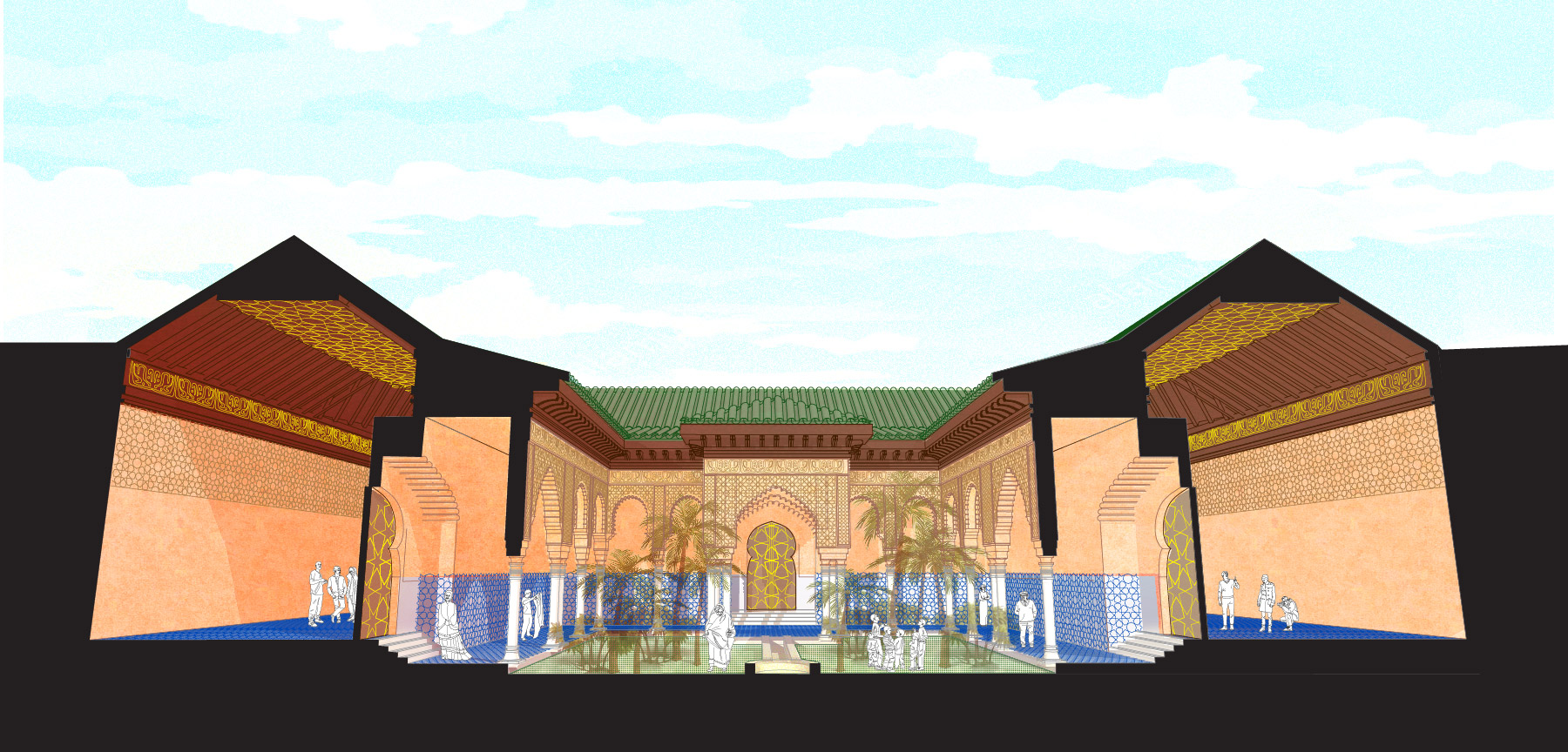 ELEMENTS OF MOORISH DESIGN: Ceramic, Stucco, Cedar in a Moroccan Palace