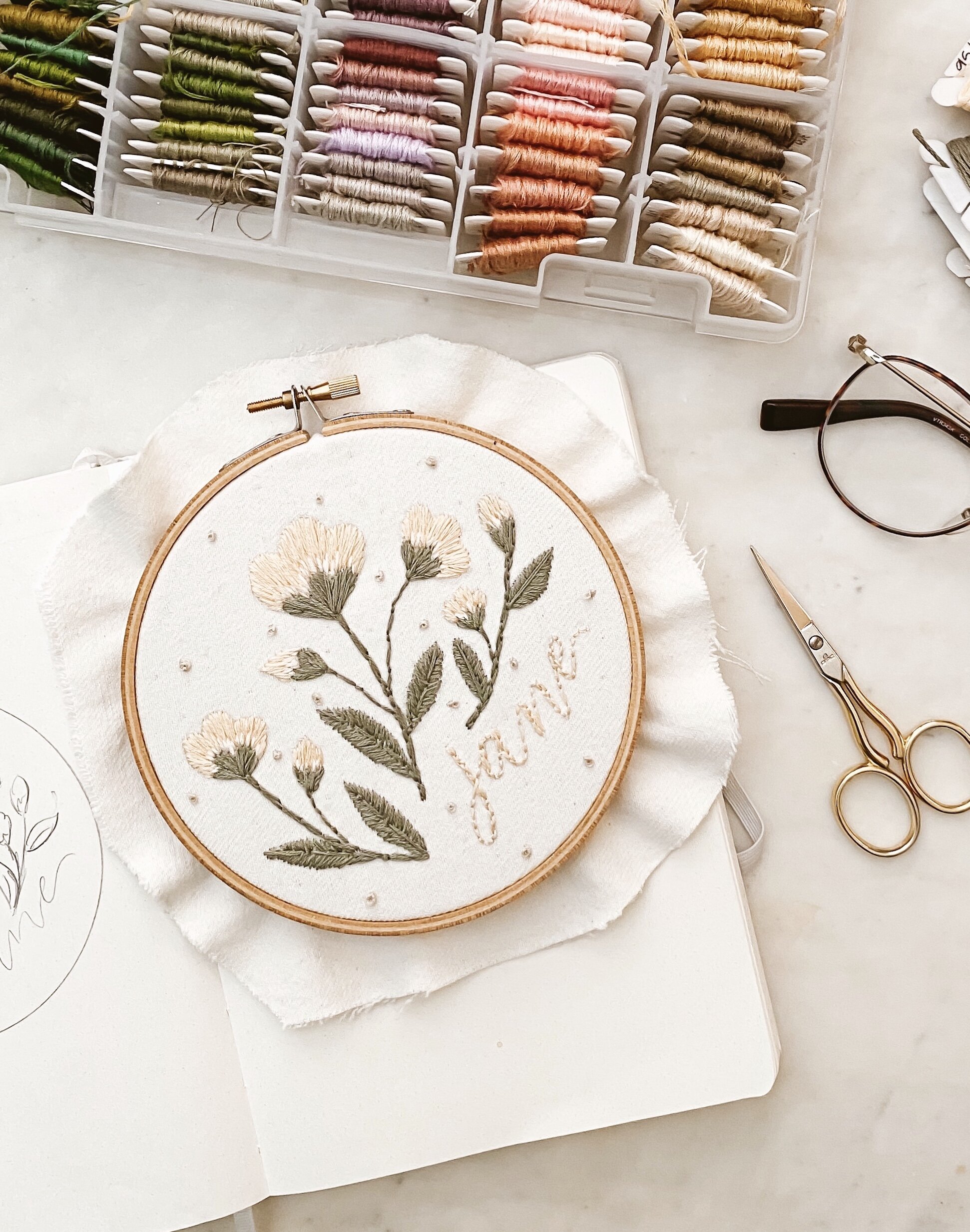 Free Flower Embroidery Pattern - Cutesy Crafts
