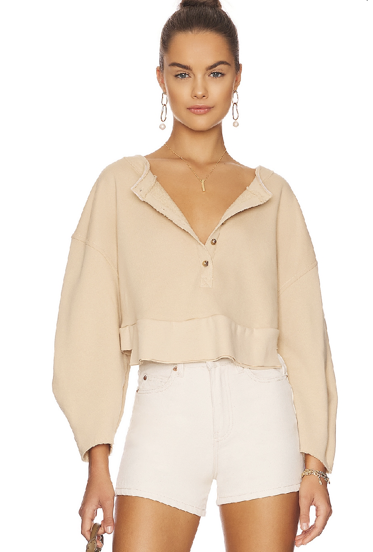 Oversized Henley Pullover