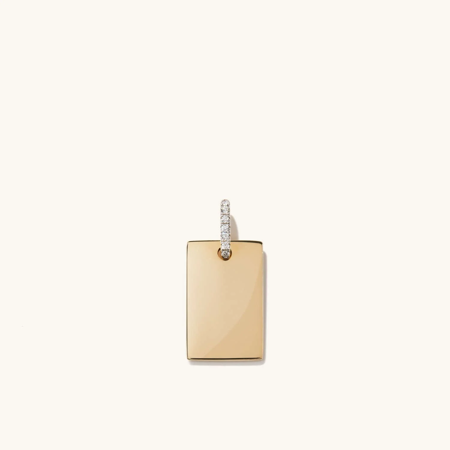 Pavé Diamond Bail Large Tag Charm Pendant