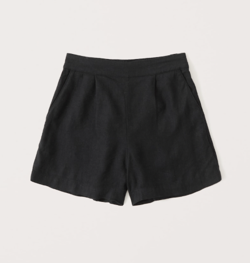 Abercrombie Black Linen Shorts
