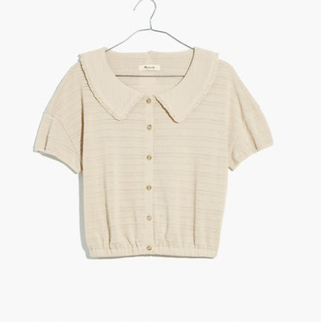 Ruffle-Collared Crop Top