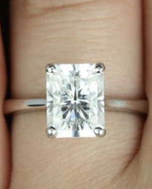 RosadosBox 2.70ct Skinny Nancy 9x7mm 14kt White Gold Forever One