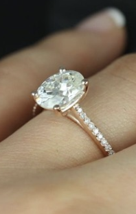 RosadosBox 2cts Blake 9x7mm 14kt Rose Gold Forever One Moissanite