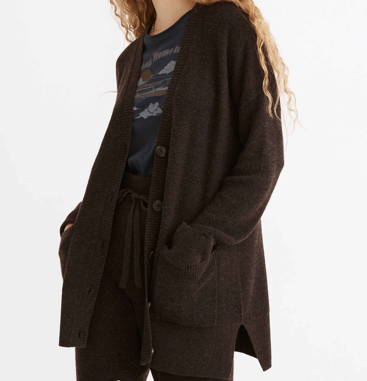 Madewell Asherton Waffle Cardigan Sweater