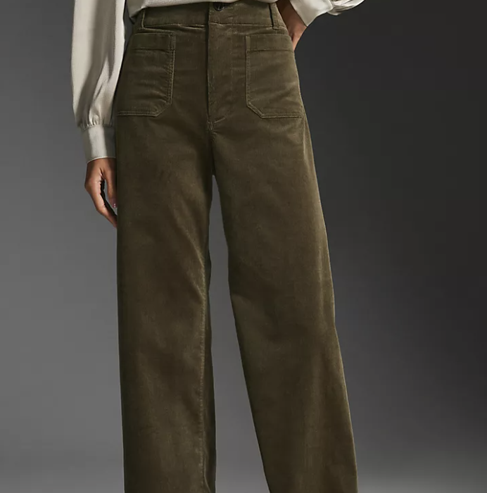 Anthropologie Maeve The Colette Cropped Wide-Leg Corduroy Pants