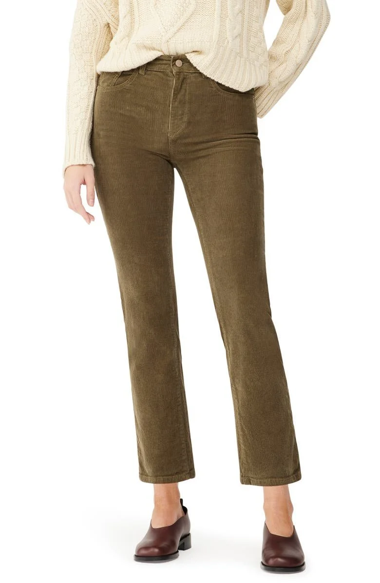 Nordstrom Patti High Waist Ankle Straight Leg Corduroy Jeans