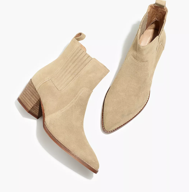 Madewell Western Ankle Boot in Suede