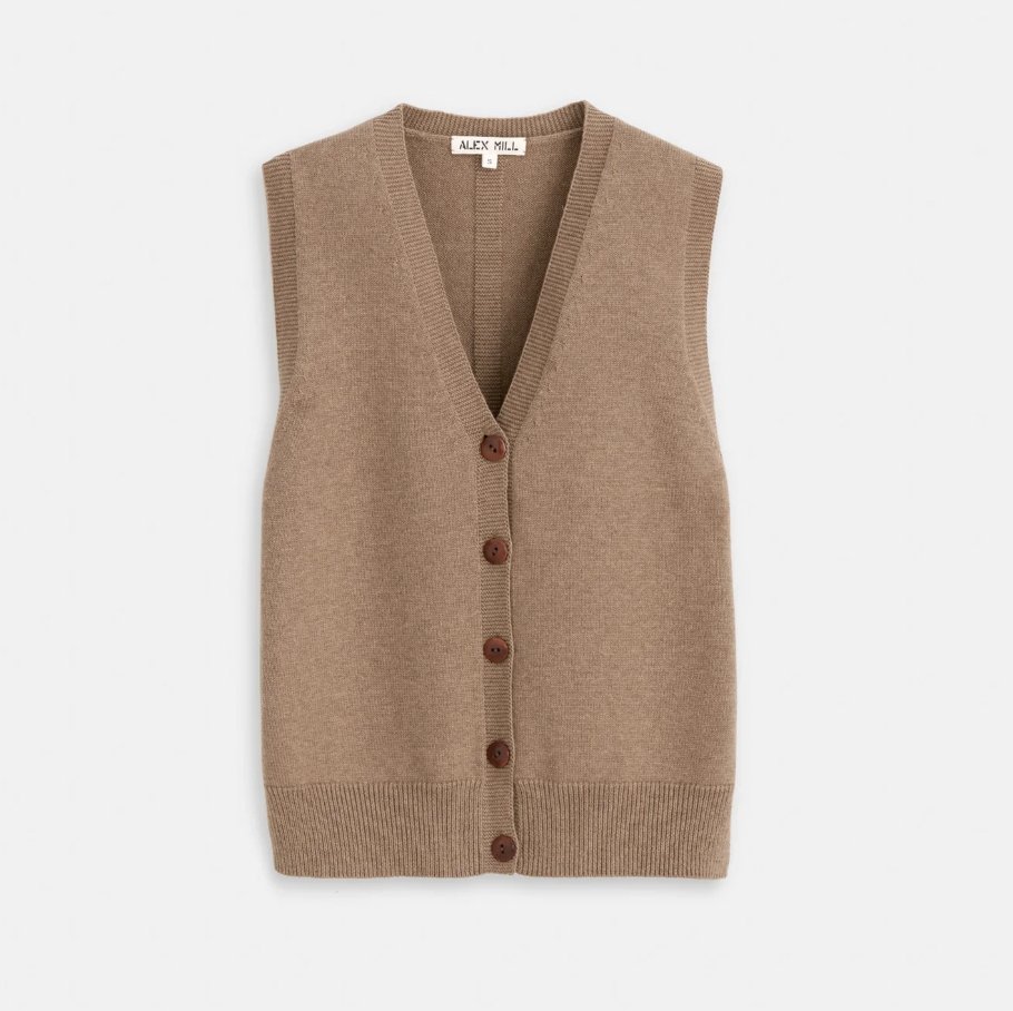 Alex Mill Emilia Sweater Vest in Cotton Merino Wool