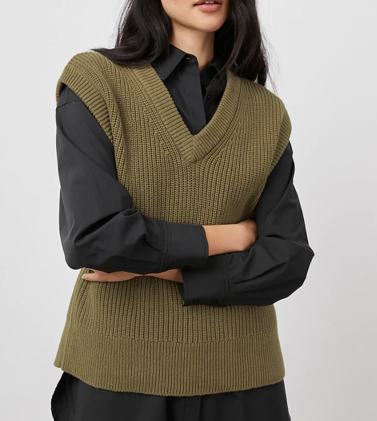 Rails Chandler Sweater Vest in Olive Green