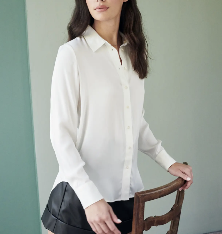 Quince Washable Stretch Silk Blouse