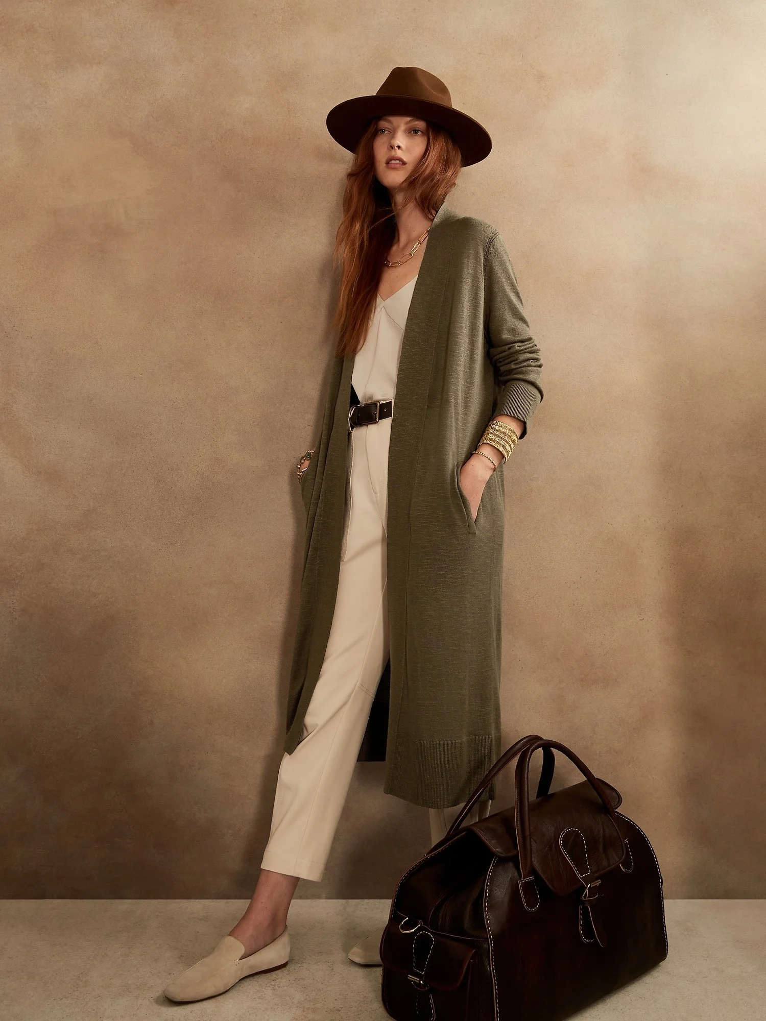 Banana Republic COSTA LINEN-BLEND DUSTER