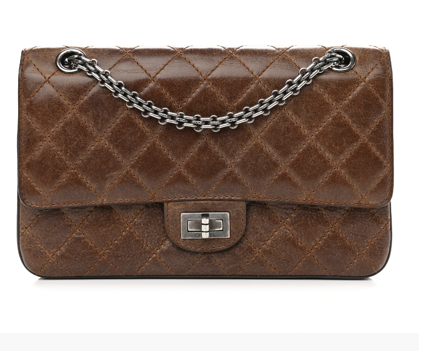 Chanel AGED CALFSKIN QUILTED 2.55 REISSUE 225 FLAP BROWN
