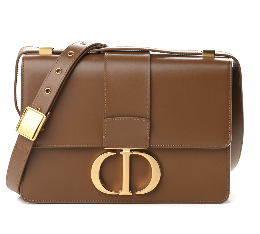  CHRISTIAN DIOR Smooth Calfskin 30 Montaigne Flap Bag  Brown