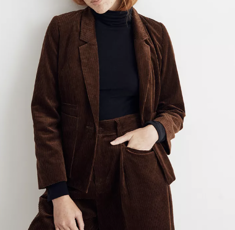 Madewell Corduroy Crop Dorset Blazer