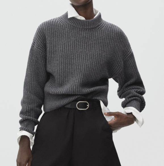 Everlane Texture Cotton Crew Charcoal