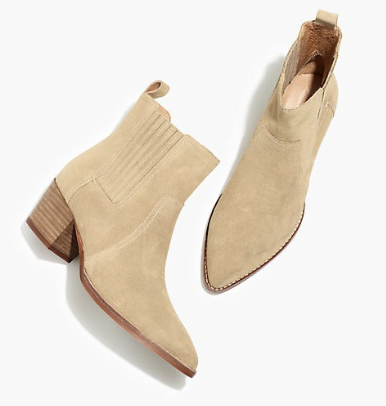 Madewell Western Ankle Boot in Suede