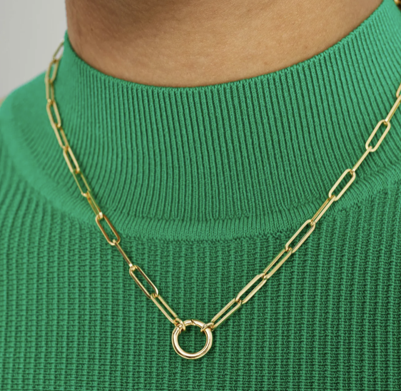 Paperclip Chain Charm Necklace 