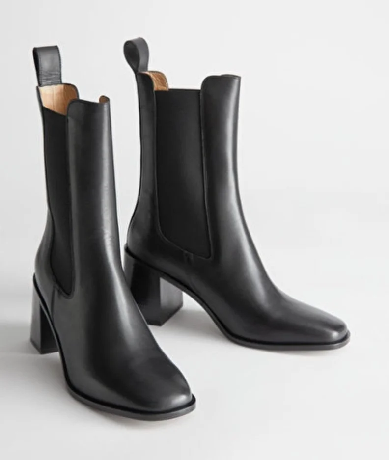 &amp; Other Stories Heeled Leather Chelsea Boots